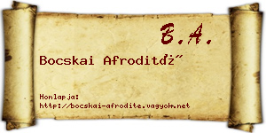 Bocskai Afrodité névjegykártya